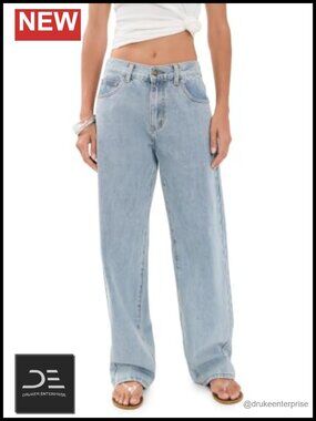 Women's High Rise Straight Leg Mid-Weight Non-Stretch Denim Jeans